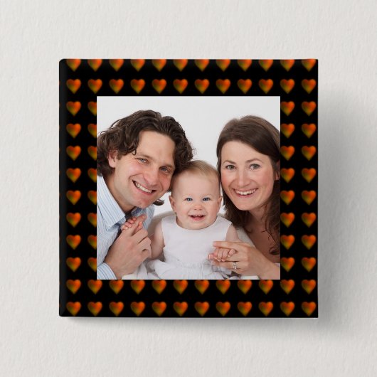 Harten/foto Vierkante Button 5,1 Cm (Voorkant)