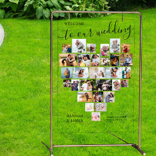 Harten Fotocollage 29 Foto's Trouw Welkom Acryl Bord