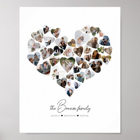 Harten Fotocollage 39 foto's Valentijnsdag Poster (Voorkant)