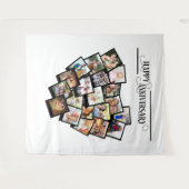 Harten Fotocollage Gelukkig Jubileum Achtergrond Wandkleed (Voorkant (horizontaal))