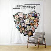 Harten Fotocollage Gelukkig Jubileum Achtergrond Wandkleed (In situ)