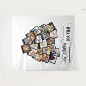 Harten Fotocollage Wil je met me trouwen Achtergro Wandkleed (Voorkant (horizontaal))