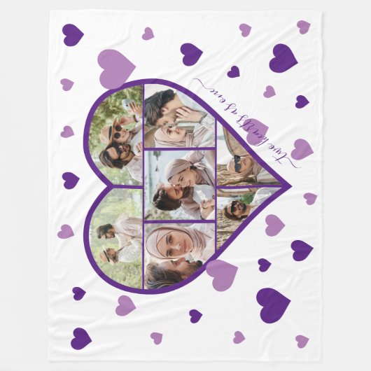 Harten foto's collage Fleece Blanket - horizontaal (Voorkant)