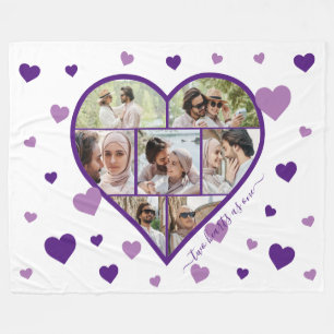 Harten foto's collage Fleece Blanket - horizontaal Deken