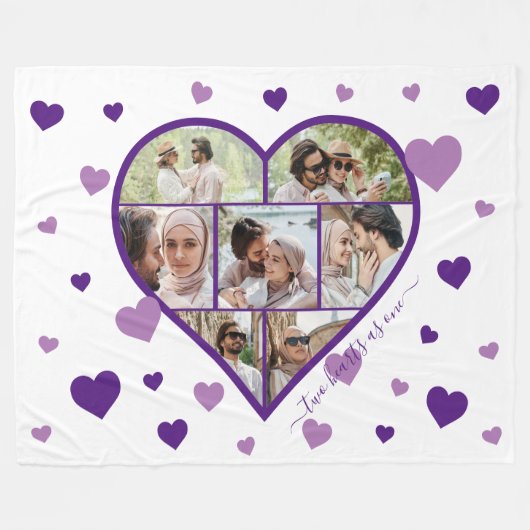 Harten foto's collage Fleece Blanket - horizontaal Deken (Voorkant (Horizontaal))