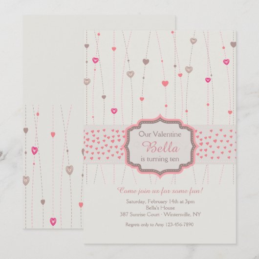 Harten Galore Uitnodiging (Voorkant / Achterkant)