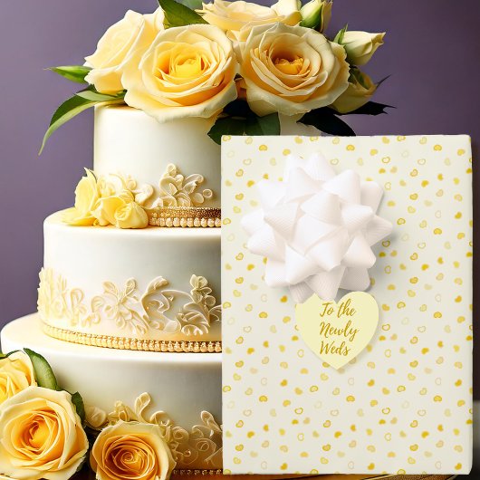 Harten-Geel Huwelijk-Moederdag-Valentijnsdag Inpakpapier Vel