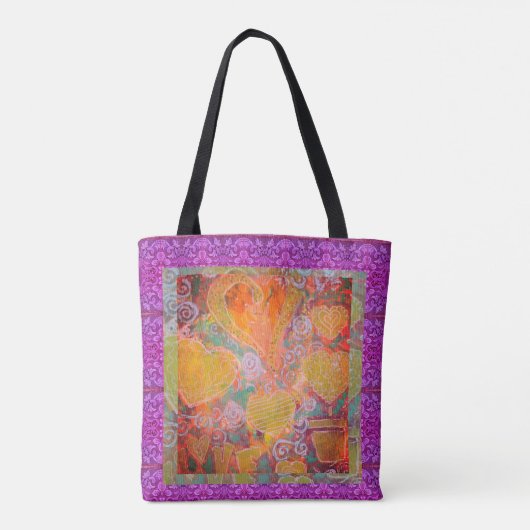 Harten gemengd tote bag (Achterkant)