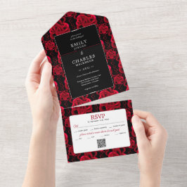 Harten genoeg allemaal in één bruiloft uitnodigen all in one uitnodiging