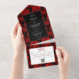 Harten genoeg allemaal in één bruiloft uitnodigen all in one uitnodiging