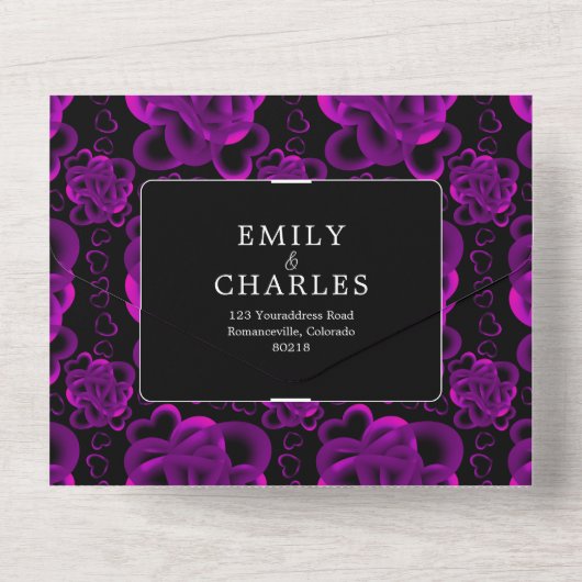 Harten genoeg allemaal in één bruiloft uitnodigen all in one uitnodiging (Achterkant)