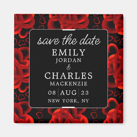 Harten genoeg elegante bruiloft magneet (Voorkant)