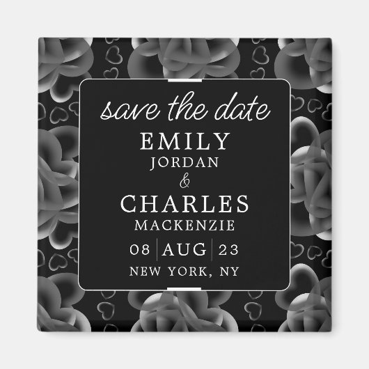 Harten genoeg elegante bruiloft magneet (Voorkant)