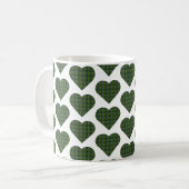 Harten Geruite Groen Evergreen Koffiemok (Voorkant links)