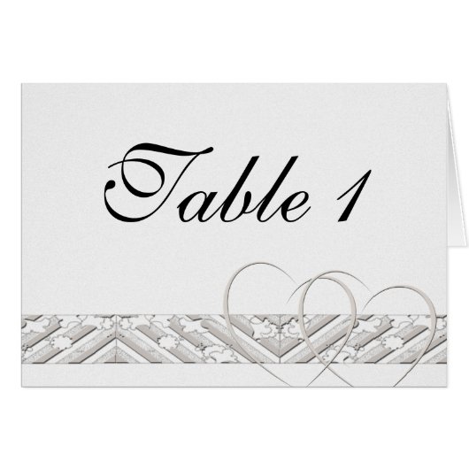 Harten getwijnd met Floral Border in White Silver (Voorkant Horizontaal)
