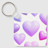 Harten gevuld met ware liefde Witte achtergrond Sleutelhanger (Voorkant)