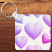 Harten gevuld met ware liefde Witte achtergrond Sleutelhanger (Voorkant)