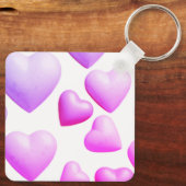 Harten gevuld met ware liefde Witte achtergrond Sleutelhanger (Achterkant)