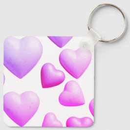 Harten gevuld met ware liefde Witte achtergrond Sleutelhanger