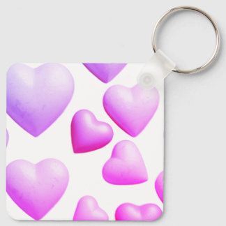 Harten gevuld met ware liefde Witte achtergrond Sleutelhanger