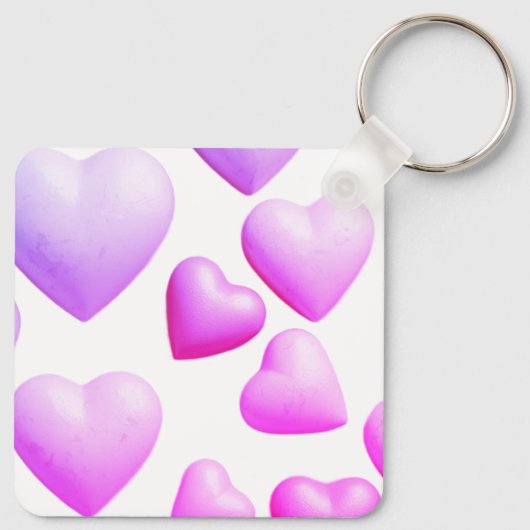 Harten gevuld met ware liefde Witte achtergrond Sleutelhanger (Achterkant)