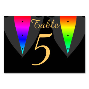 Harten gloed met de Pride Gay Wedding Table Card Kaart