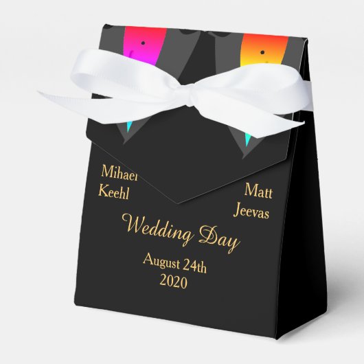 Harten gloed met Pride Gay Wedding Favor Box Bedankdoosjes (Voorkant Zijde)