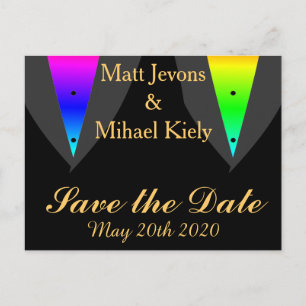 Harten gloeien met Pride Gay Wedding Aankondiging