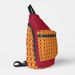 Harten Granaat Goud Zeshoek Patroon Sling Bag