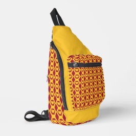 Harten Granaat Goud Zeshoek Patroon Sling Bag