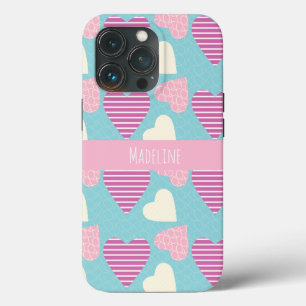 Harten Handgetekend Valentijnsdag Patroon Paars  Case-Mate iPhone Case
