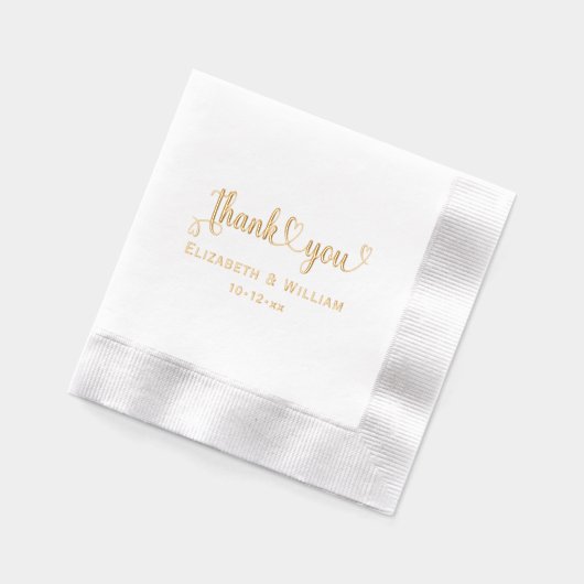 Harten Handschrift Trouwtypografie Bedankt #1 Folie Servetten (Links)