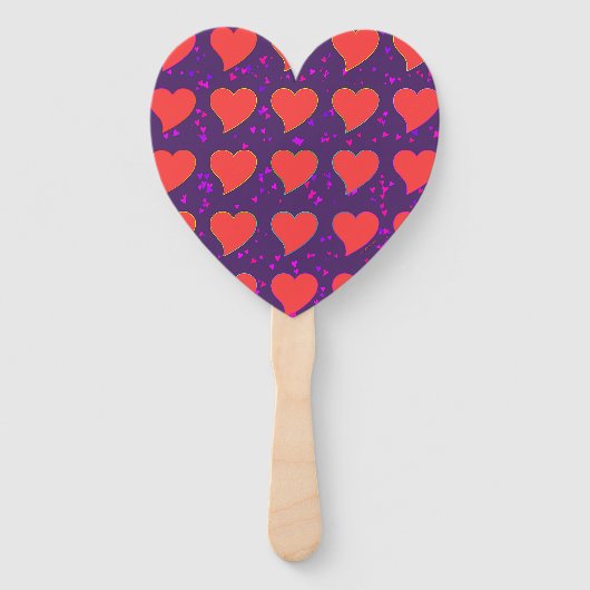 Harten Hart Vorm Op Blauw Handwaaier (Voorkant)