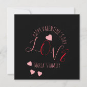 Harten houden van Valentijnsdag Roze Rode Script H Kaart (Voorkant)