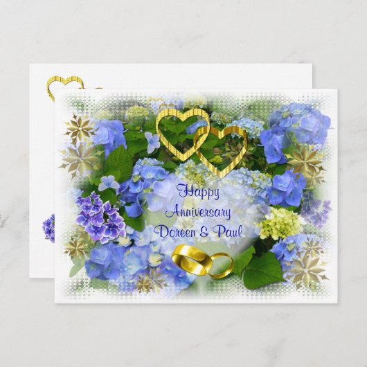 HARTEN & HYDRANGES ~ BRIEFKAART (Voorkant / Achterkant)