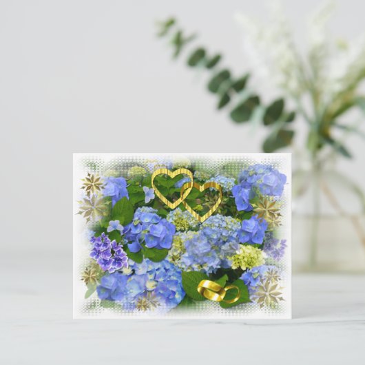 HARTEN & HYDRANGES ~ BRIEFKAART (Staand voorkant)