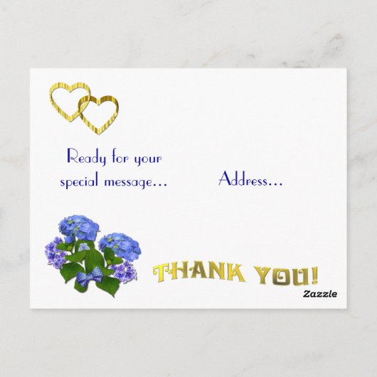 HARTEN & HYDRANGES ~ BRIEFKAART (Achterkant)