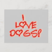 Harten I de T-shirts en de Giften van de Honden Briefkaart (Voorkant)