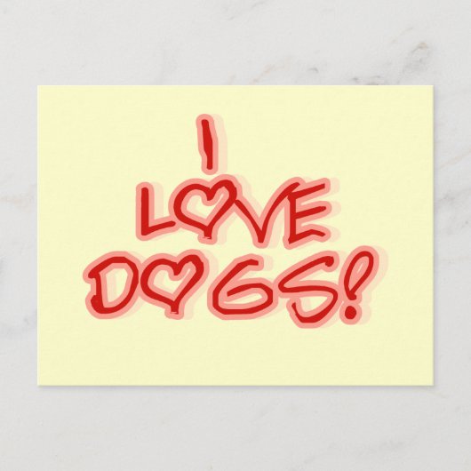 Harten I de T-shirts en de Giften van de Honden Briefkaart (Voorkant)