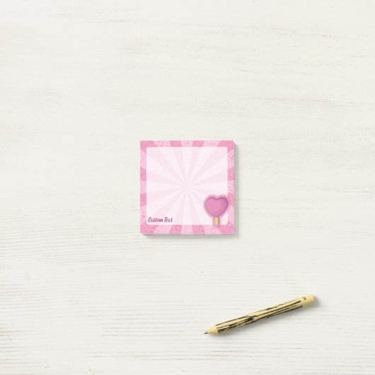 Harten IJslolly Post-it® Notes (Op bureau)