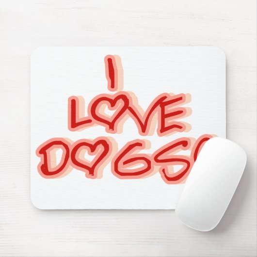 Harten Ik hou van honden Muismat (Met muis)