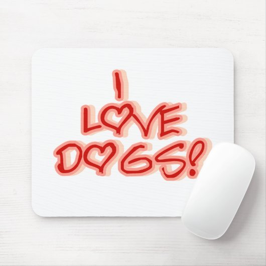Harten Ik hou van honden Tshirts en geschenken Muismat (Met muis)