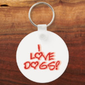 Harten Ik hou van honden Tshirts en geschenken Sleutelhanger (Voorkant)