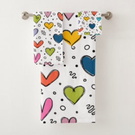 Harten Illustratie Bad Handdoek
