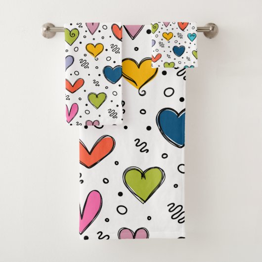 Harten Illustratie Bad Handdoek (Insitu)