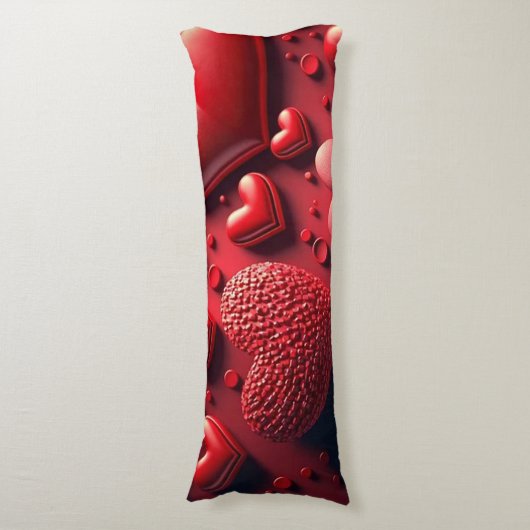 Harten in 3D Lichaamskussen (Voorkant Verticaal)