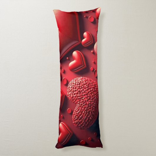 Harten in 3D Lichaamskussen (Achterkant (Verticaal))