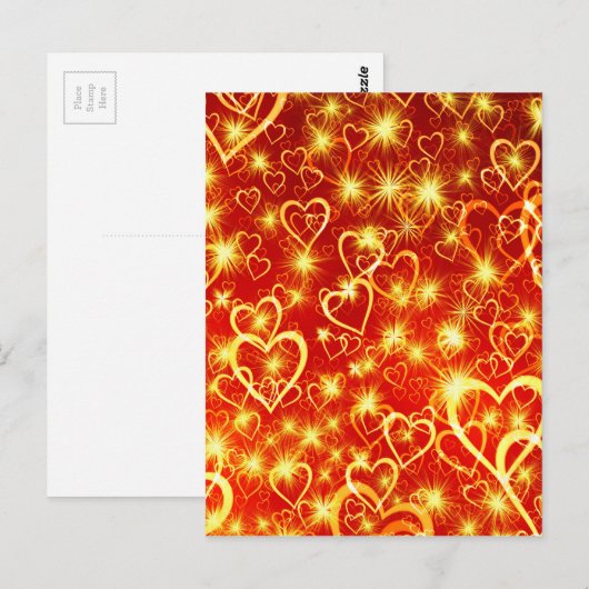 Harten in brand briefkaart (Voorkant / Achterkant)