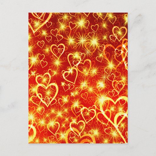 Harten in brand briefkaart (Voorkant)