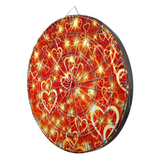 Harten in brand dartbord (Voorkant Rechts)